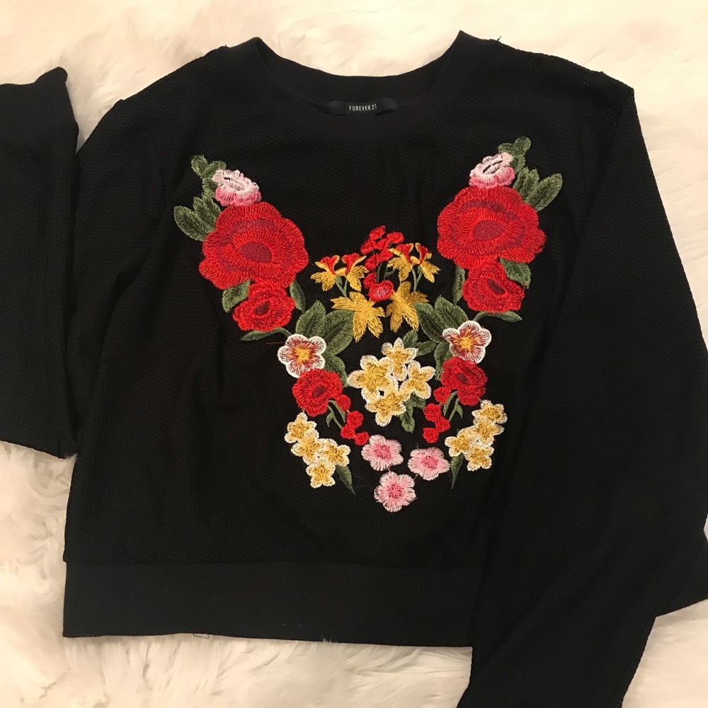 NEW floral rose crop top fishnet